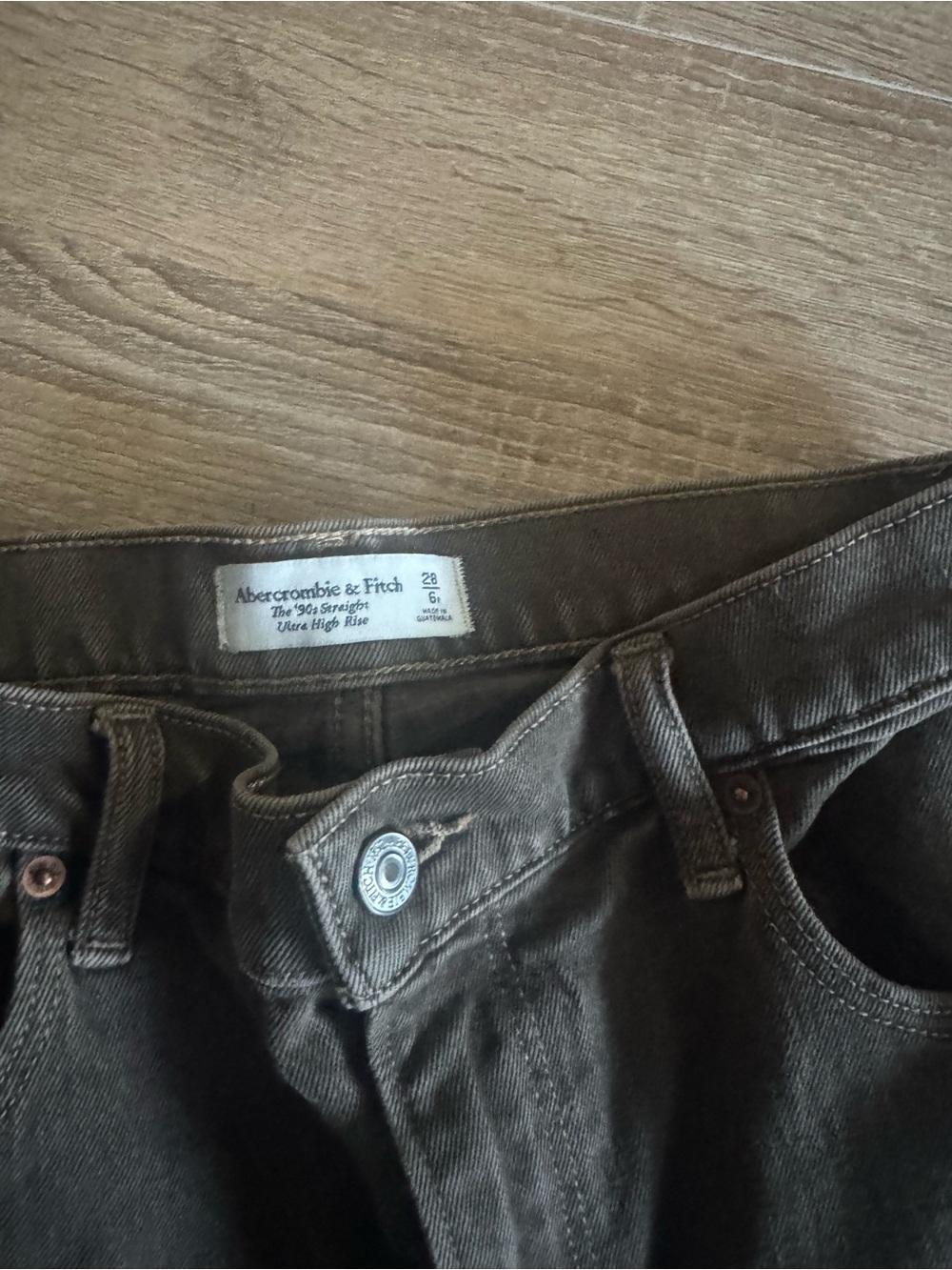 Abercrombie & Fitch Olive Green High Rise Jeans